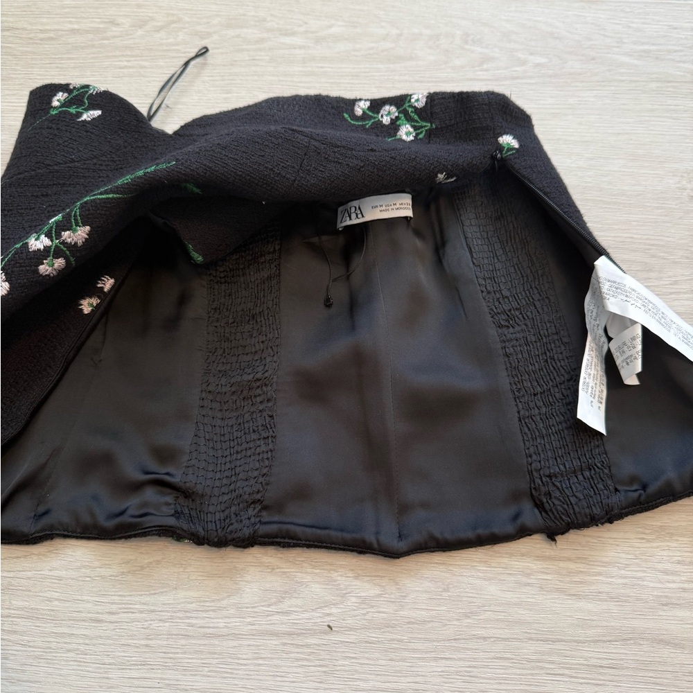 Zara Floral Embroidered Corset Top in Black - Picture 11 of 14